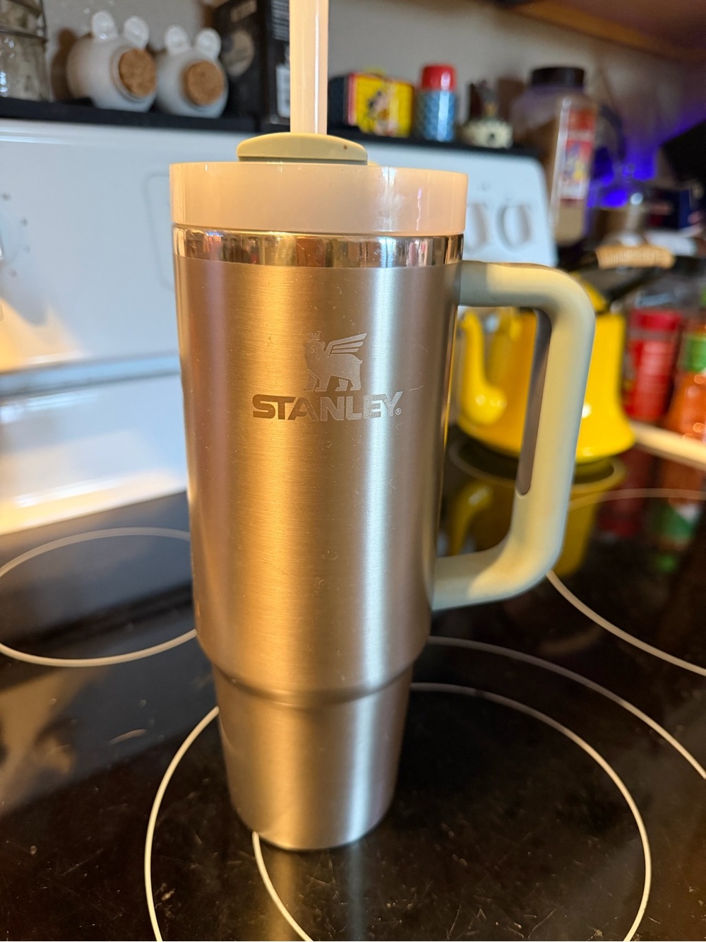 Stanley Metallic Travel Tumbler with Sage Handle